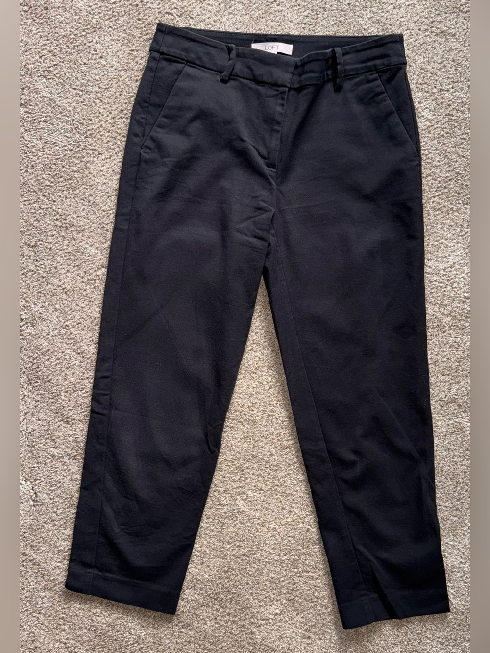 LOFT women’s Black Straight-Leg Riviera straight leg. Rip dress Pants